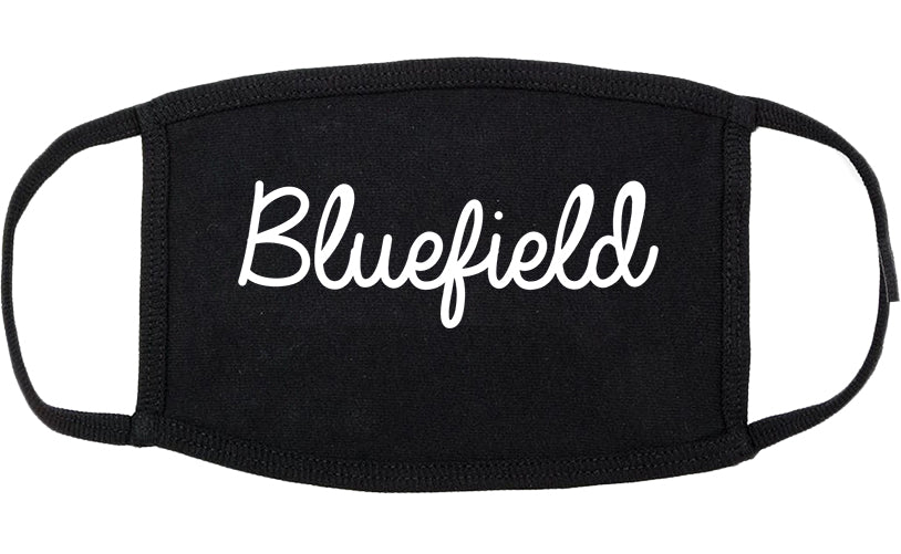 Bluefield West Virginia WV Script Cotton Face Mask Black