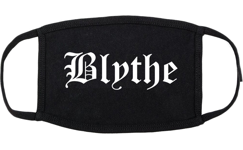 Blythe California CA Old English Cotton Face Mask Black