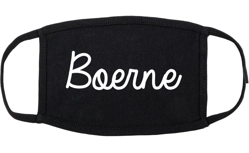 Boerne Texas TX Script Cotton Face Mask Black