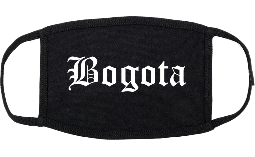 Bogota New Jersey NJ Old English Cotton Face Mask Black