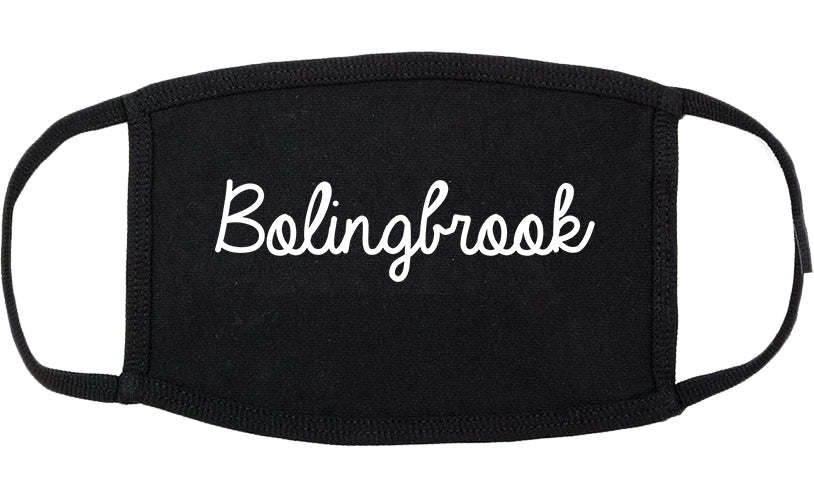 Bolingbrook Illinois IL Script Cotton Face Mask Black