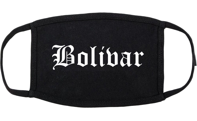 Bolivar Tennessee TN Old English Cotton Face Mask Black