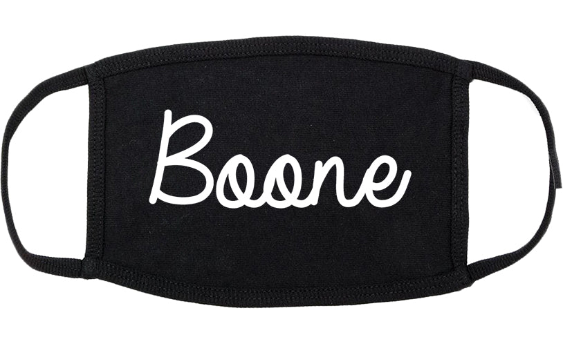 Boone North Carolina NC Script Cotton Face Mask Black
