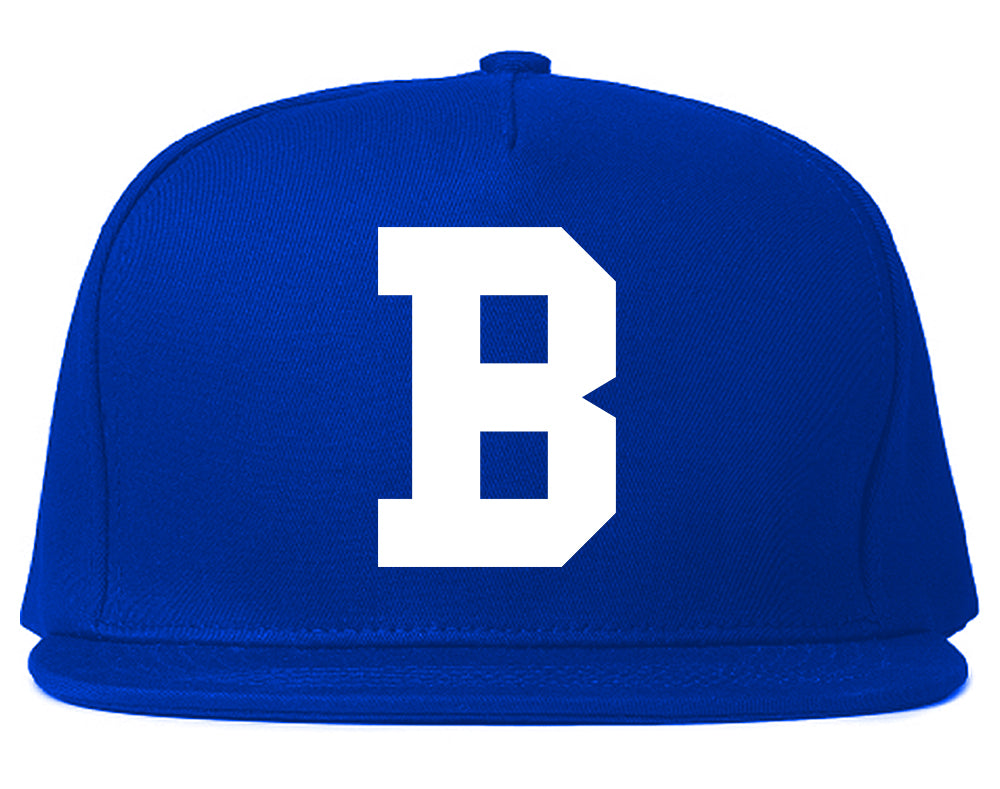 Boston B Letter Mens Snapback Hat Royal Blue