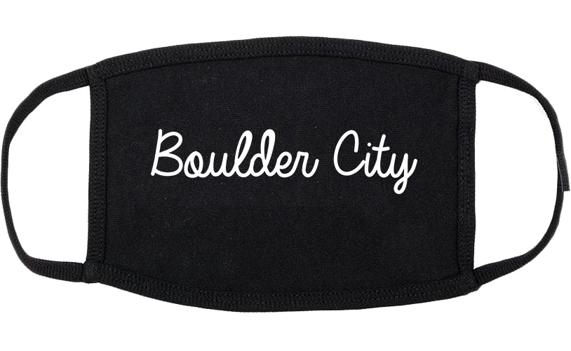 Boulder City Nevada NV Script Cotton Face Mask Black