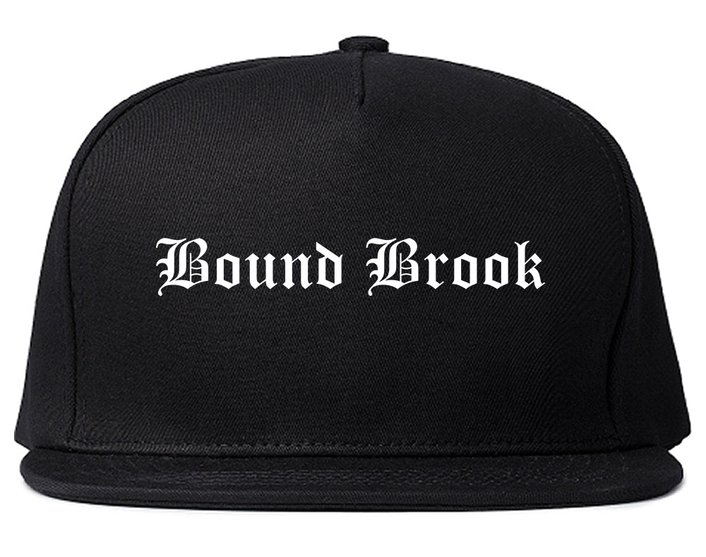 Bound Brook New Jersey NJ Old English Mens Snapback Hat Black