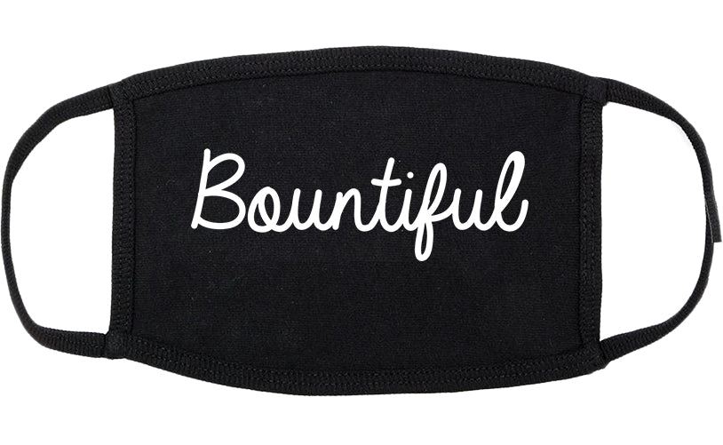 Bountiful Utah UT Script Cotton Face Mask Black