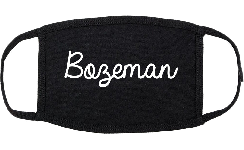 Bozeman Montana MT Script Cotton Face Mask Black