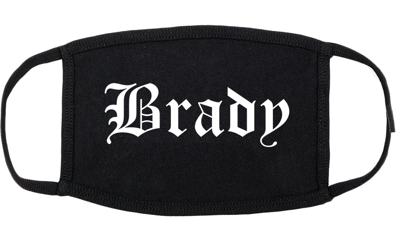 Brady Texas TX Old English Cotton Face Mask Black