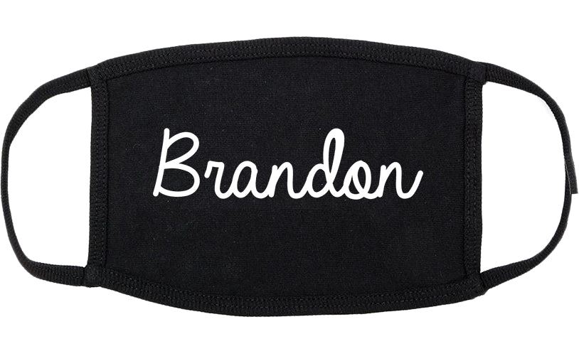 Brandon Mississippi MS Script Cotton Face Mask Black