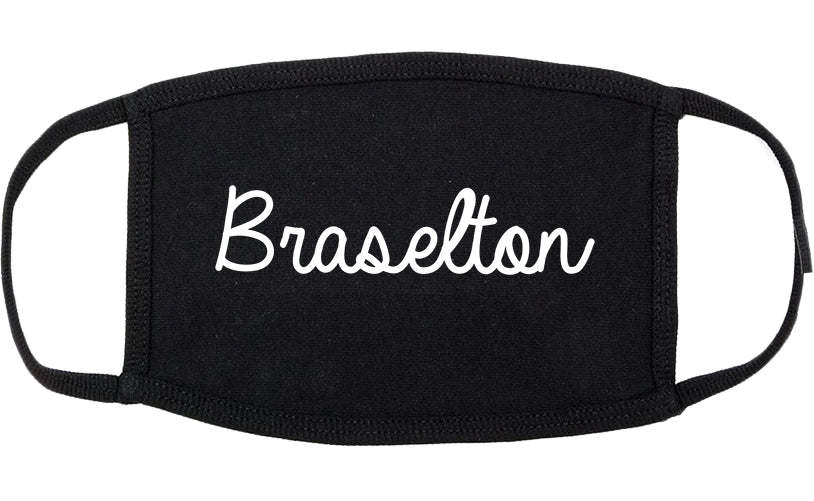 Braselton Georgia GA Script Cotton Face Mask Black