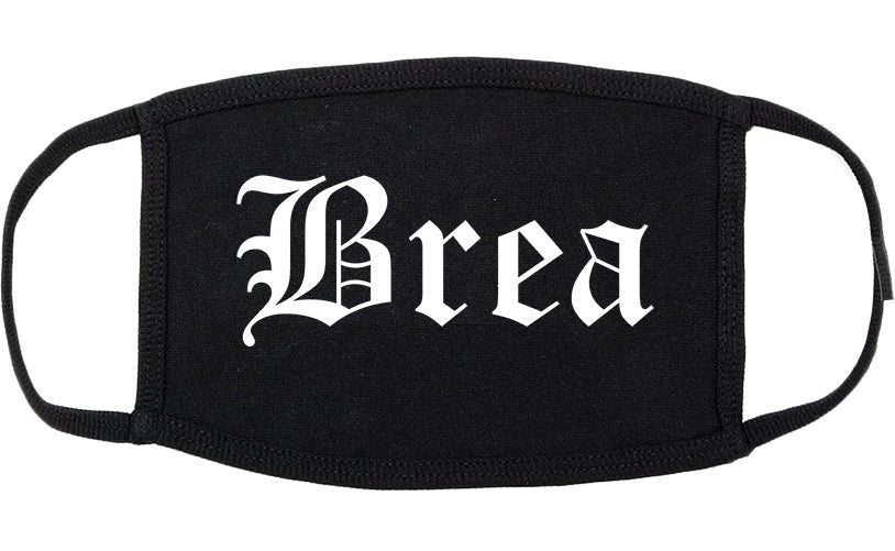 Brea California CA Old English Cotton Face Mask Black