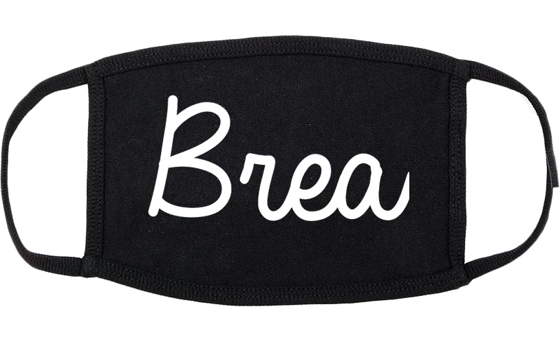 Brea California CA Script Cotton Face Mask Black