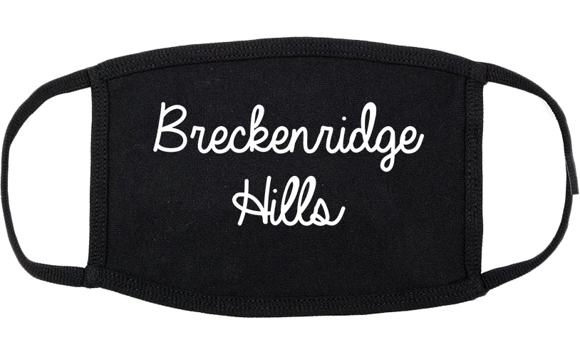 Breckenridge Hills Missouri MO Script Cotton Face Mask Black