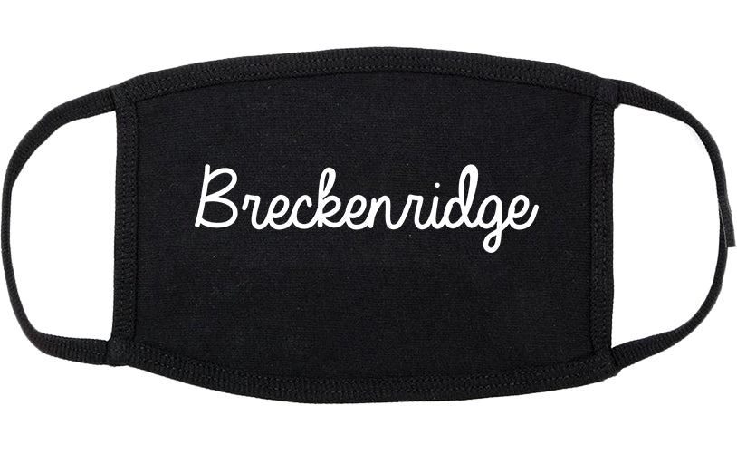 Breckenridge Texas TX Script Cotton Face Mask Black