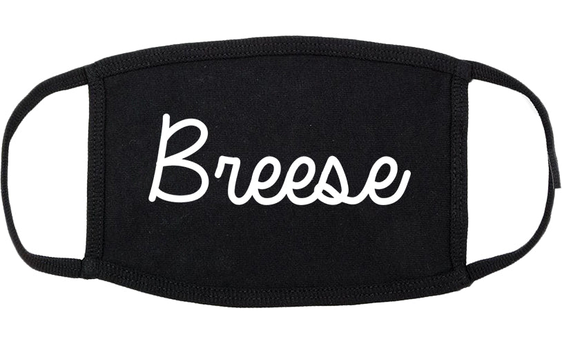 Breese Illinois IL Script Cotton Face Mask Black
