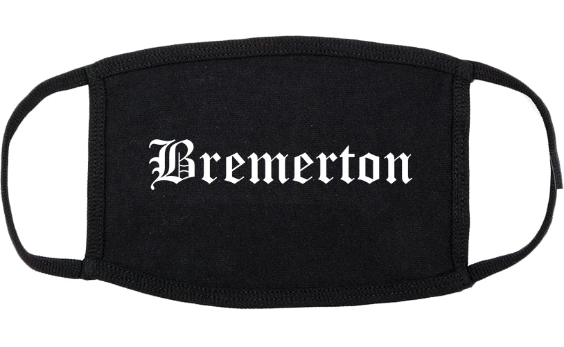 Bremerton Washington WA Old English Cotton Face Mask Black