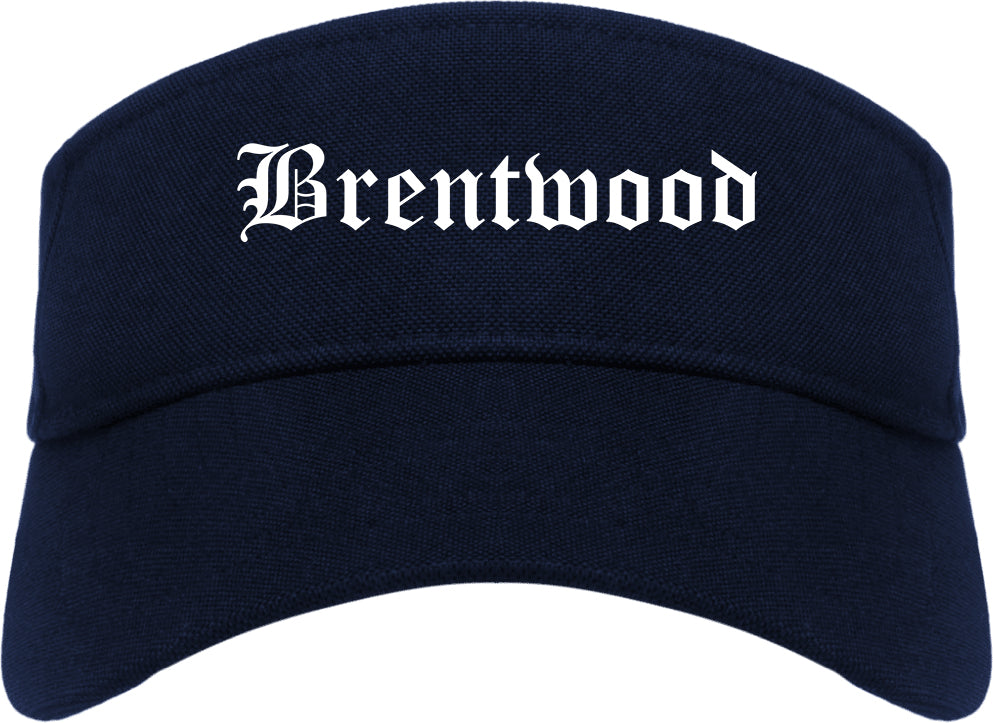 Brentwood Missouri MO Old English Mens Visor Cap Hat Navy Blue