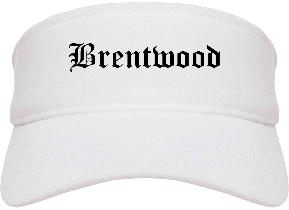 Brentwood Pennsylvania PA Old English Mens Visor Cap Hat White
