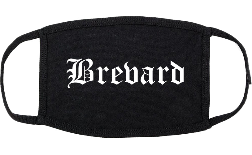 Brevard North Carolina NC Old English Cotton Face Mask Black