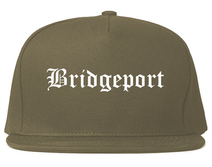 Bridgeport Connecticut CT Old English Mens Snapback Hat Grey