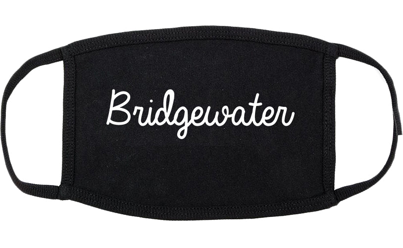 Bridgewater Virginia VA Script Cotton Face Mask Black
