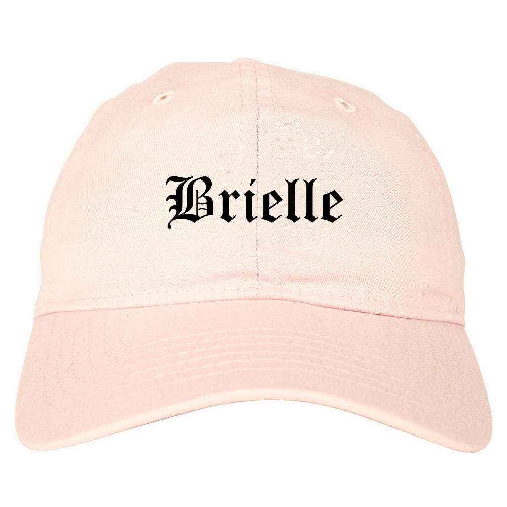 Brielle New Jersey NJ Old English Mens Dad Hat Baseball Cap Pink