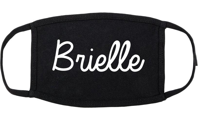 Brielle New Jersey NJ Script Cotton Face Mask Black
