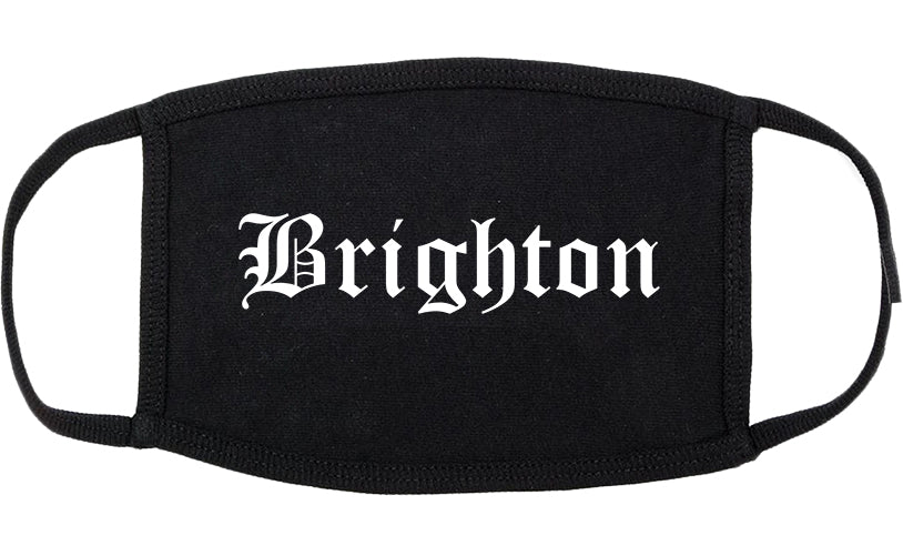 Brighton Colorado CO Old English Cotton Face Mask Black
