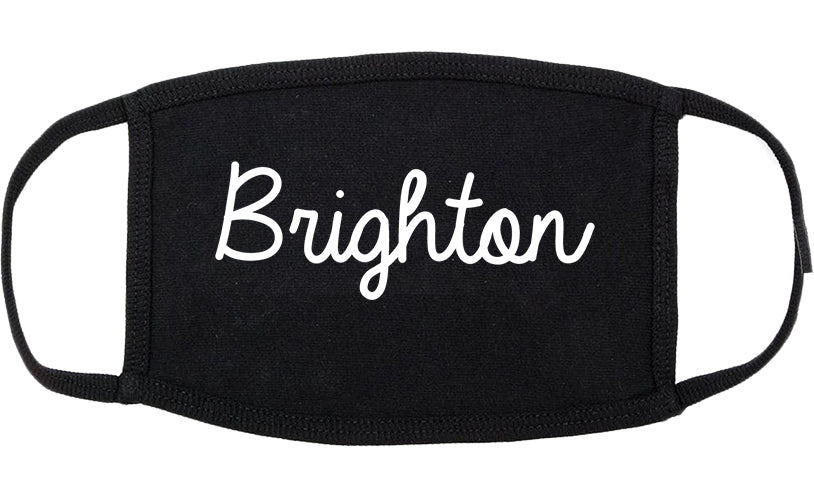 Brighton Colorado CO Script Cotton Face Mask Black