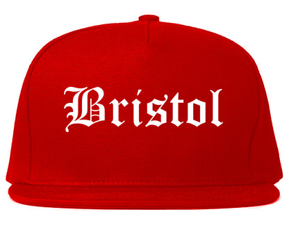 Bristol Virginia VA Old English Mens Snapback Hat Red
