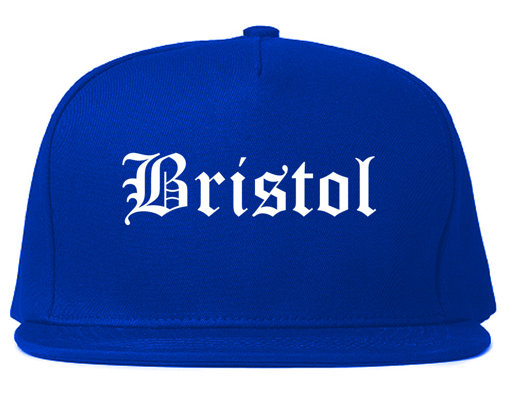 Bristol Virginia VA Old English Mens Snapback Hat Royal Blue