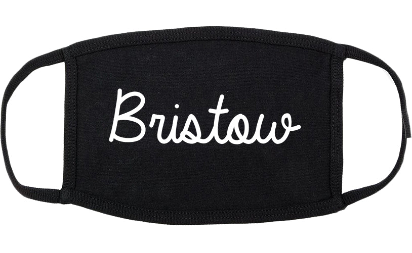 Bristow Oklahoma OK Script Cotton Face Mask Black