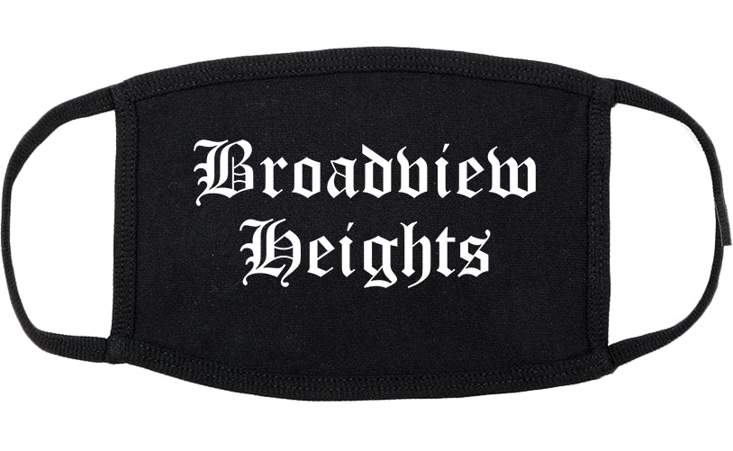 Broadview Heights Ohio OH Old English Cotton Face Mask Black