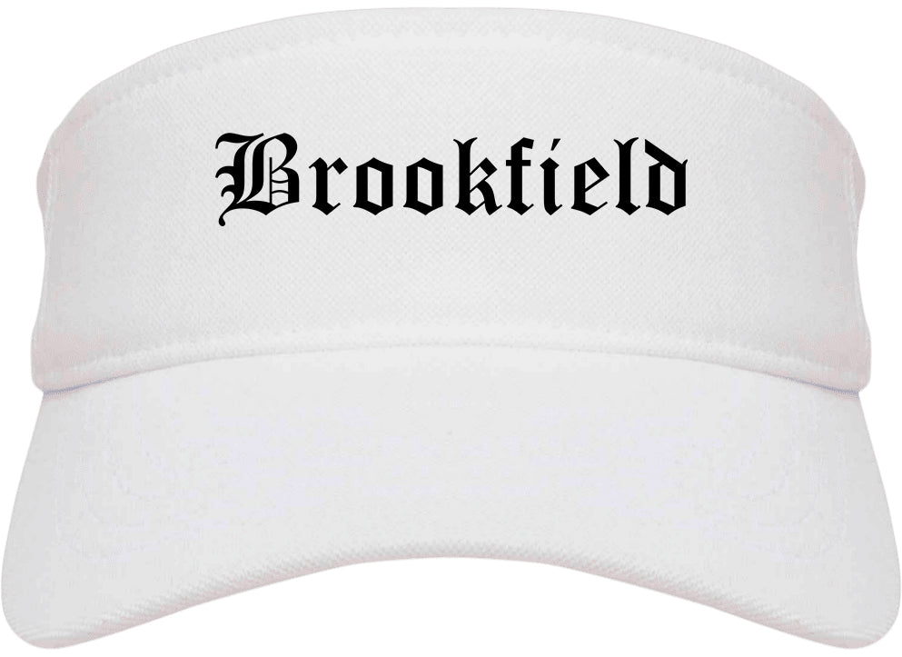 Brookfield Wisconsin WI Old English Mens Visor Cap Hat White