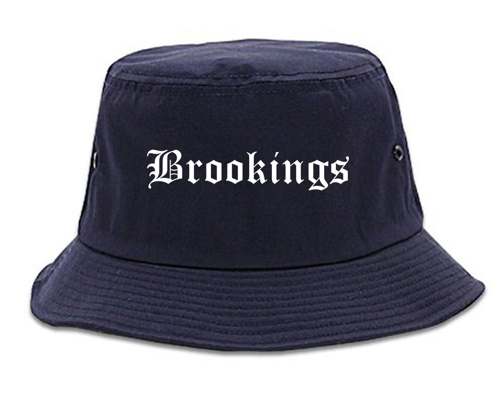Brookings South Dakota SD Old English Mens Bucket Hat Navy Blue