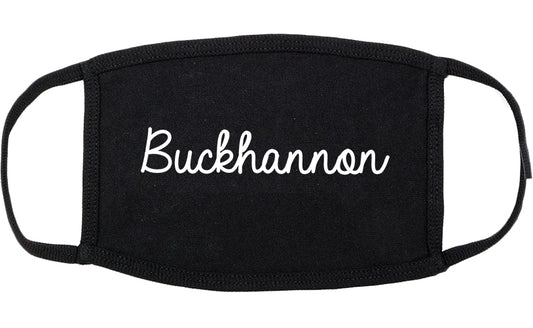 Buckhannon West Virginia WV Script Cotton Face Mask Black