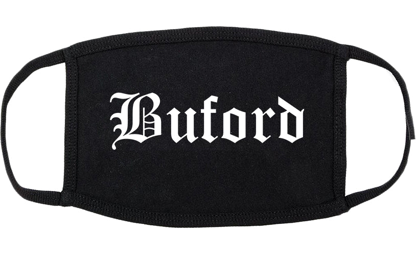 Buford Georgia GA Old English Cotton Face Mask Black