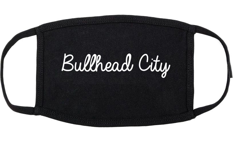 Bullhead City Arizona AZ Script Cotton Face Mask Black