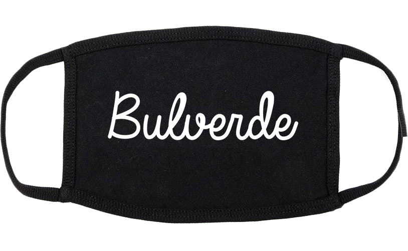 Bulverde Texas TX Script Cotton Face Mask Black