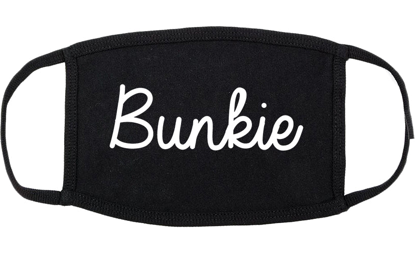 Bunkie Louisiana LA Script Cotton Face Mask Black