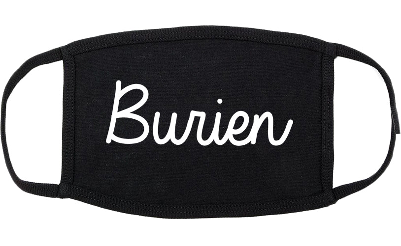 Burien Washington WA Script Cotton Face Mask Black