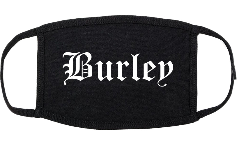 Burley Idaho ID Old English Cotton Face Mask Black