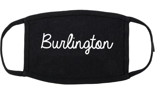 Burlington Vermont VT Script Cotton Face Mask Black