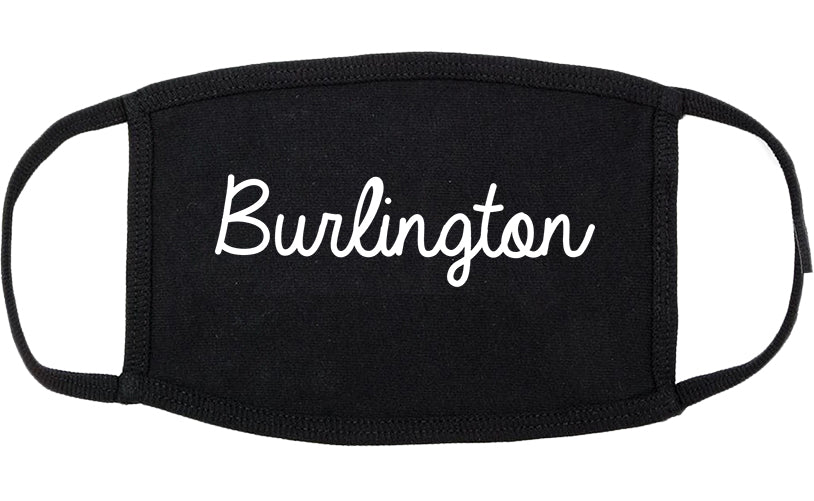 Burlington Washington WA Script Cotton Face Mask Black