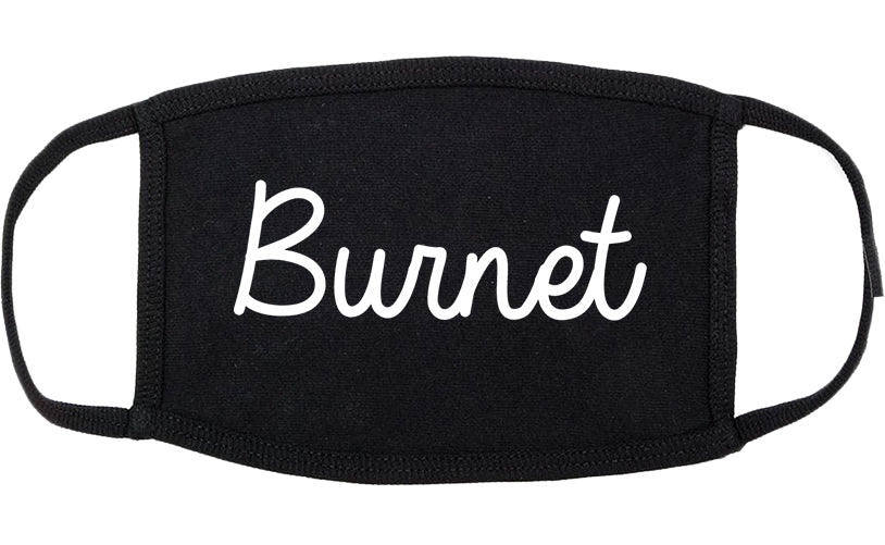 Burnet Texas TX Script Cotton Face Mask Black