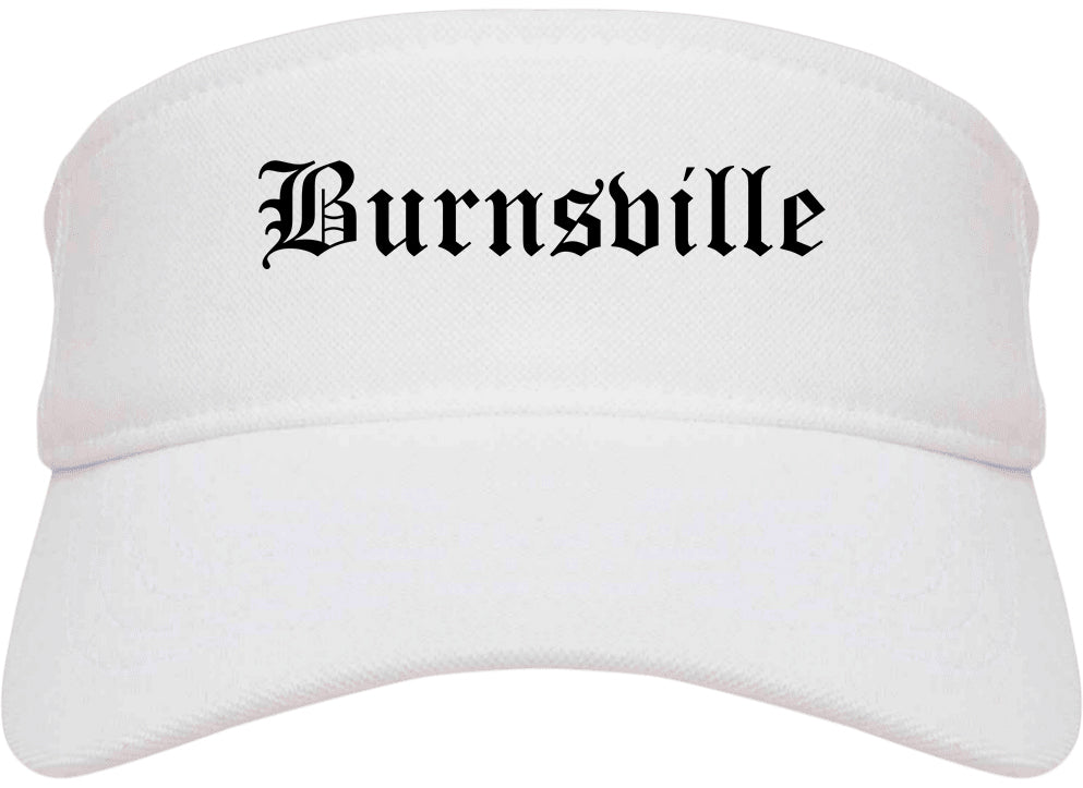 Burnsville Minnesota MN Old English Mens Visor Cap Hat White