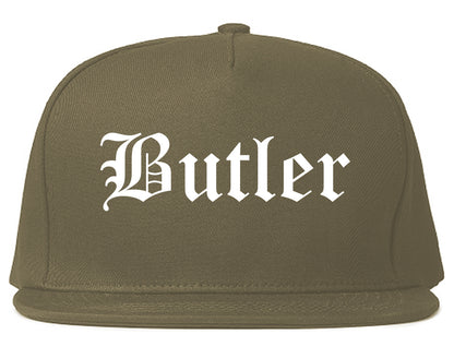 Butler New Jersey NJ Old English Mens Snapback Hat Grey