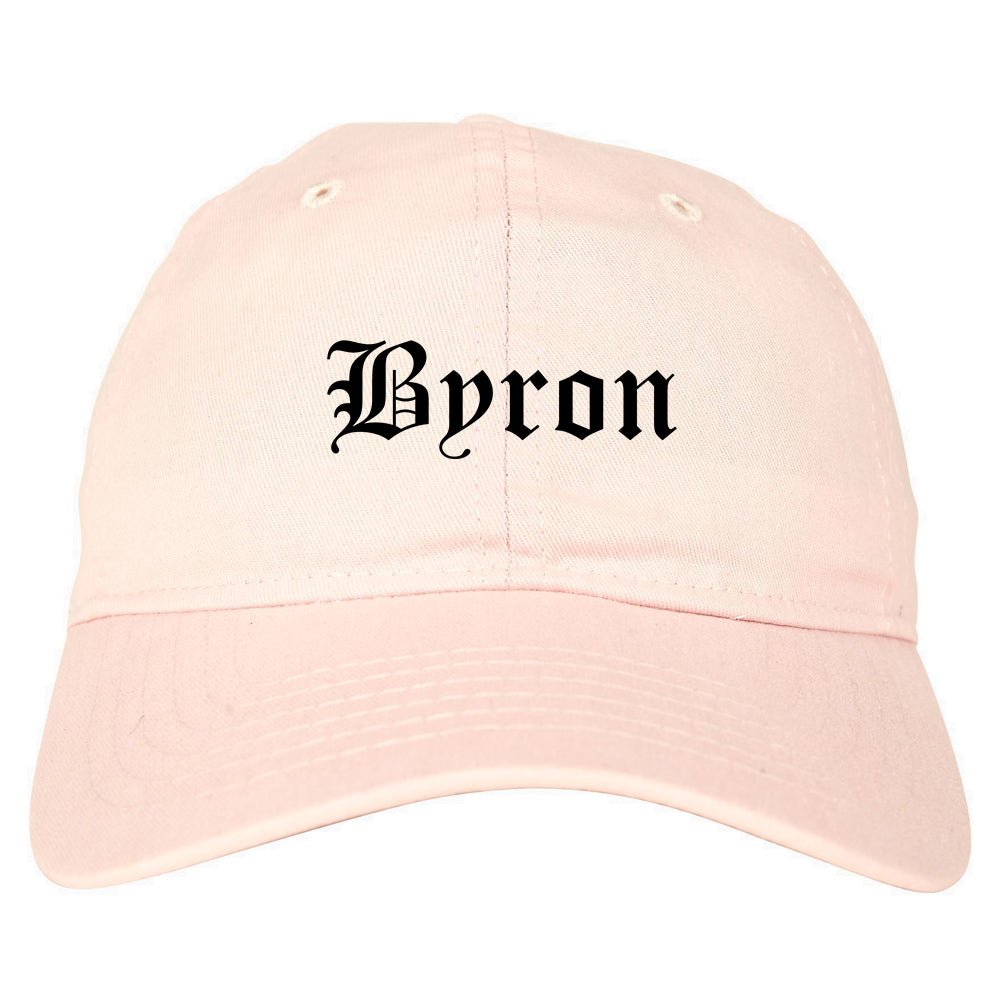 Byron Georgia GA Old English Mens Dad Hat Baseball Cap Pink