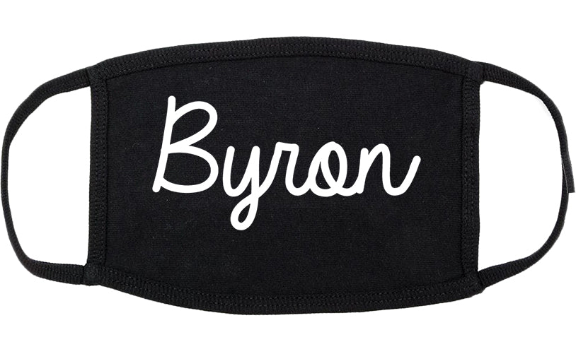 Byron Minnesota MN Script Cotton Face Mask Black